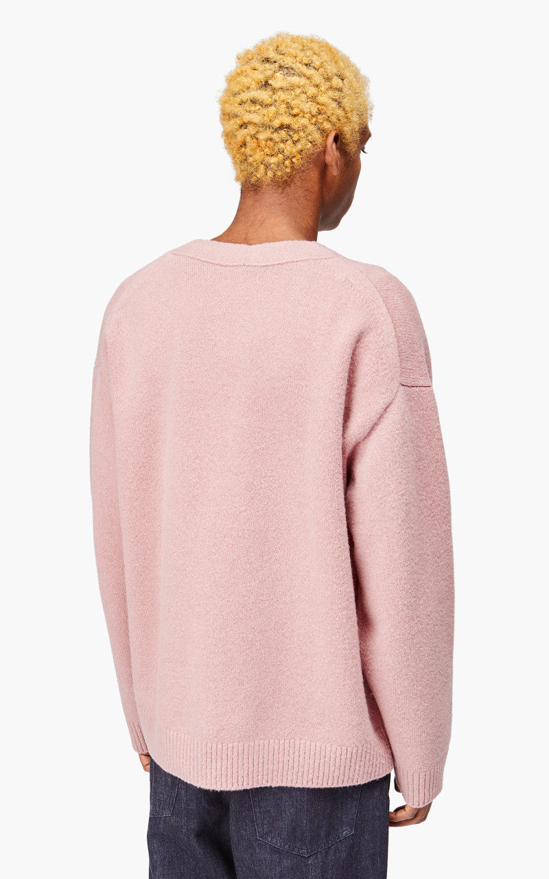 YLÈVE Wool Boucle Knit Cardigan Pink