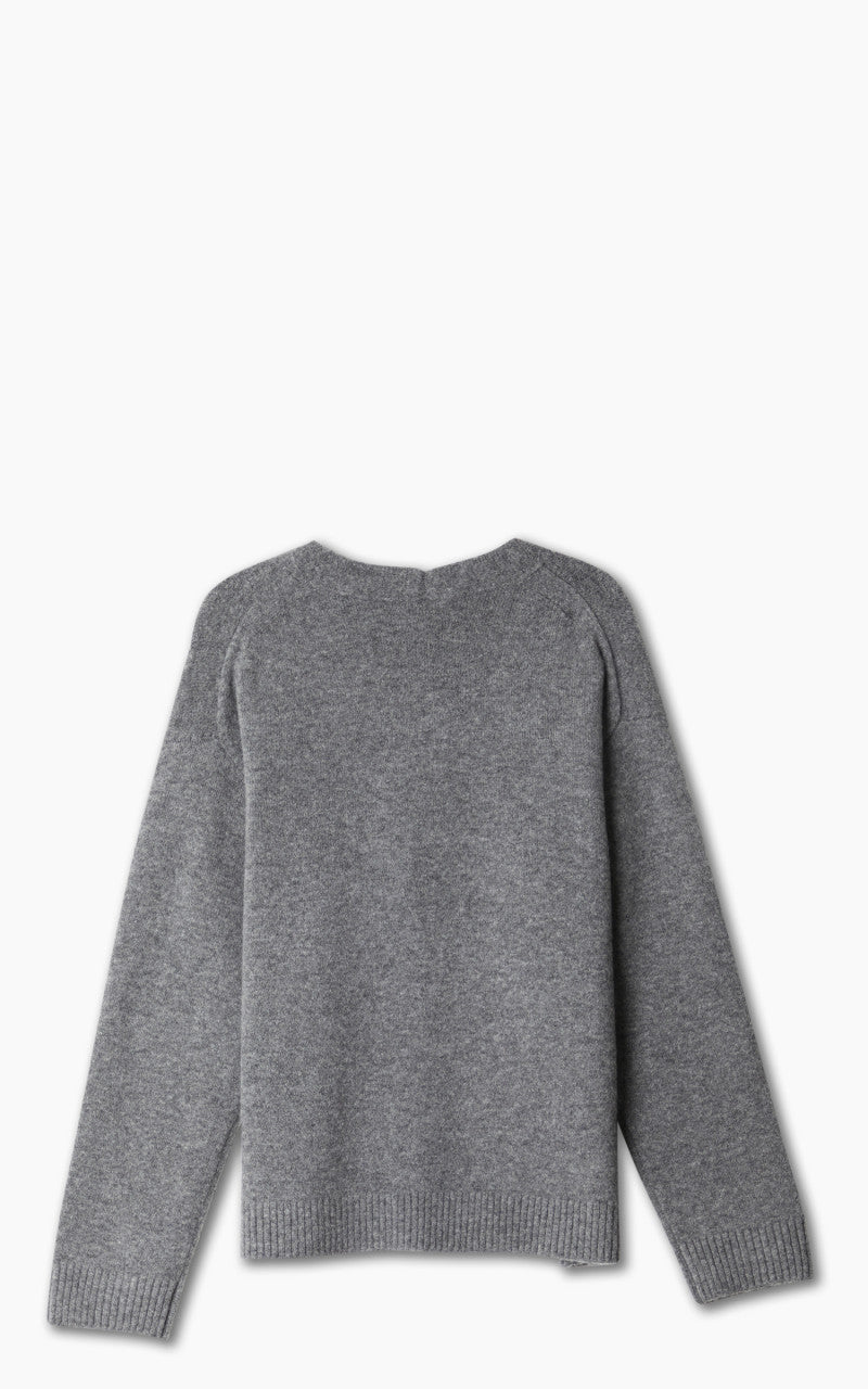 YLÈVE Wool Boucle Knit Cardigan Grey