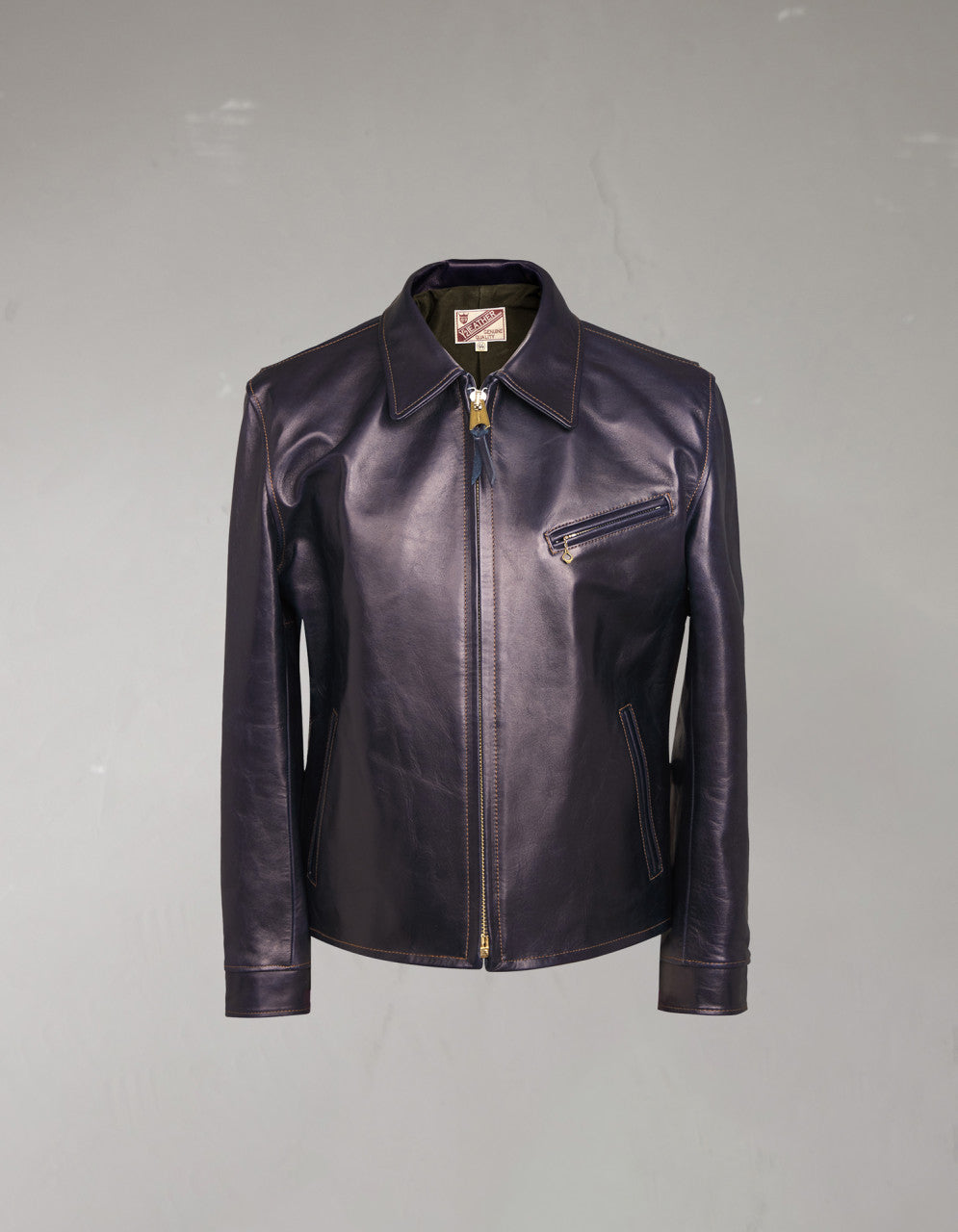 Y'2 Leather IR-42 Horsehide Single Riders Leather Jacket Indigo