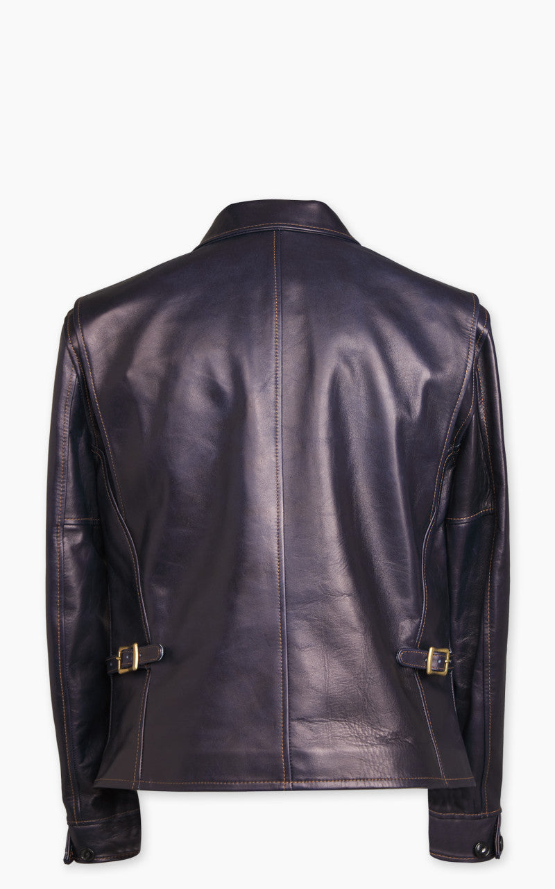 Y'2 Leather IR-42 Horsehide Single Riders Leather Jacket Indigo