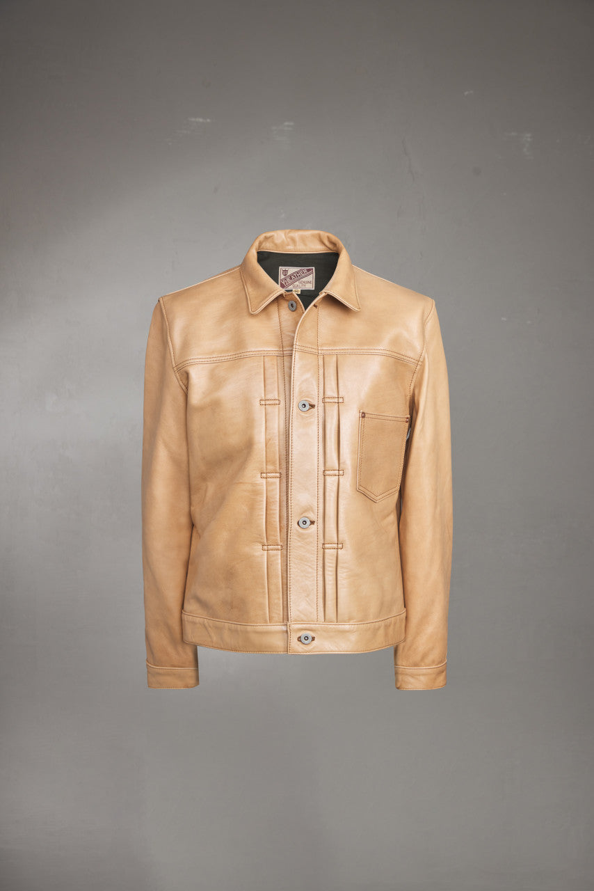 Y'2 Leather KB-140-T Horsehide Type I Leather Jacket Persimmon Dyed Kakishibu