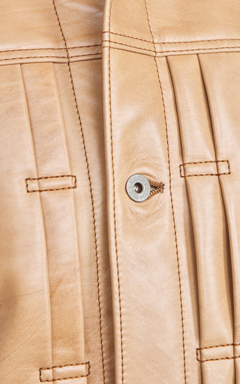 Y'2 Leather KB-140-T Horsehide Type I Leather Jacket Persimmon Dyed Kakishibu