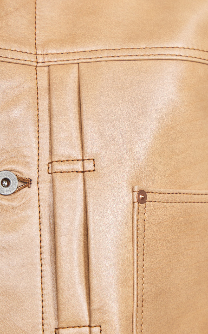 Y'2 Leather KB-140-T Horsehide Type I Leather Jacket Persimmon Dyed Kakishibu