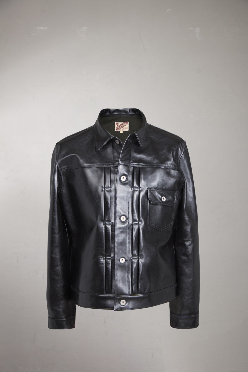 Y'2 Leather LB-140 Horsehide Aniline Type I Leather Jacket Black