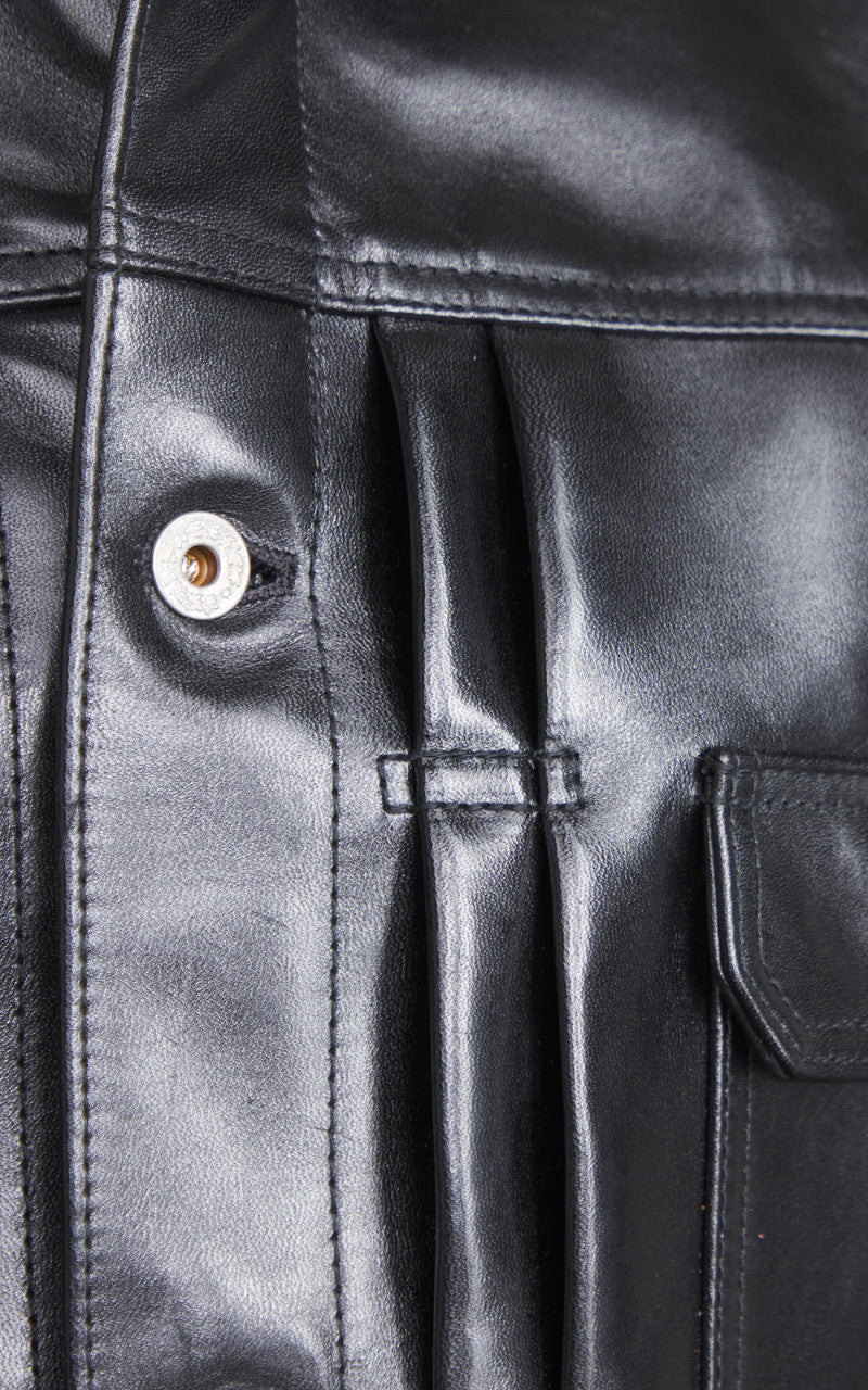 Y'2 Leather LB-140 Horsehide Aniline Type I Leather Jacket Black