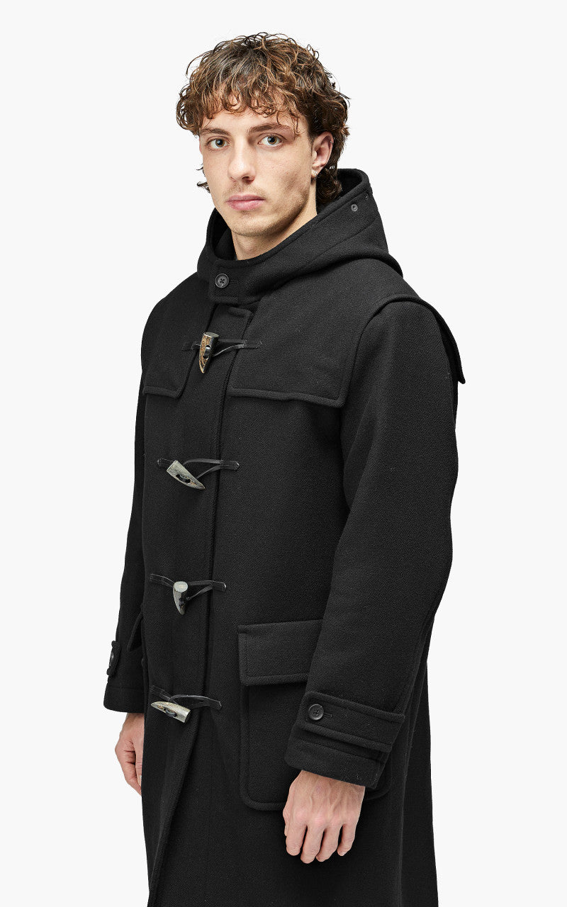 YLÈVE Wool Double Twill Duffle Coat Black