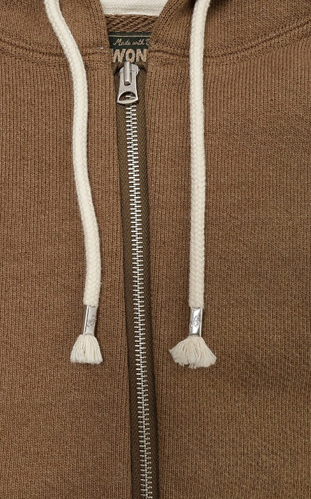 Wonder Looper Zip Hoodie Iron Mordant Foxfibre® Double Heavyweight French Terry Coyote 80