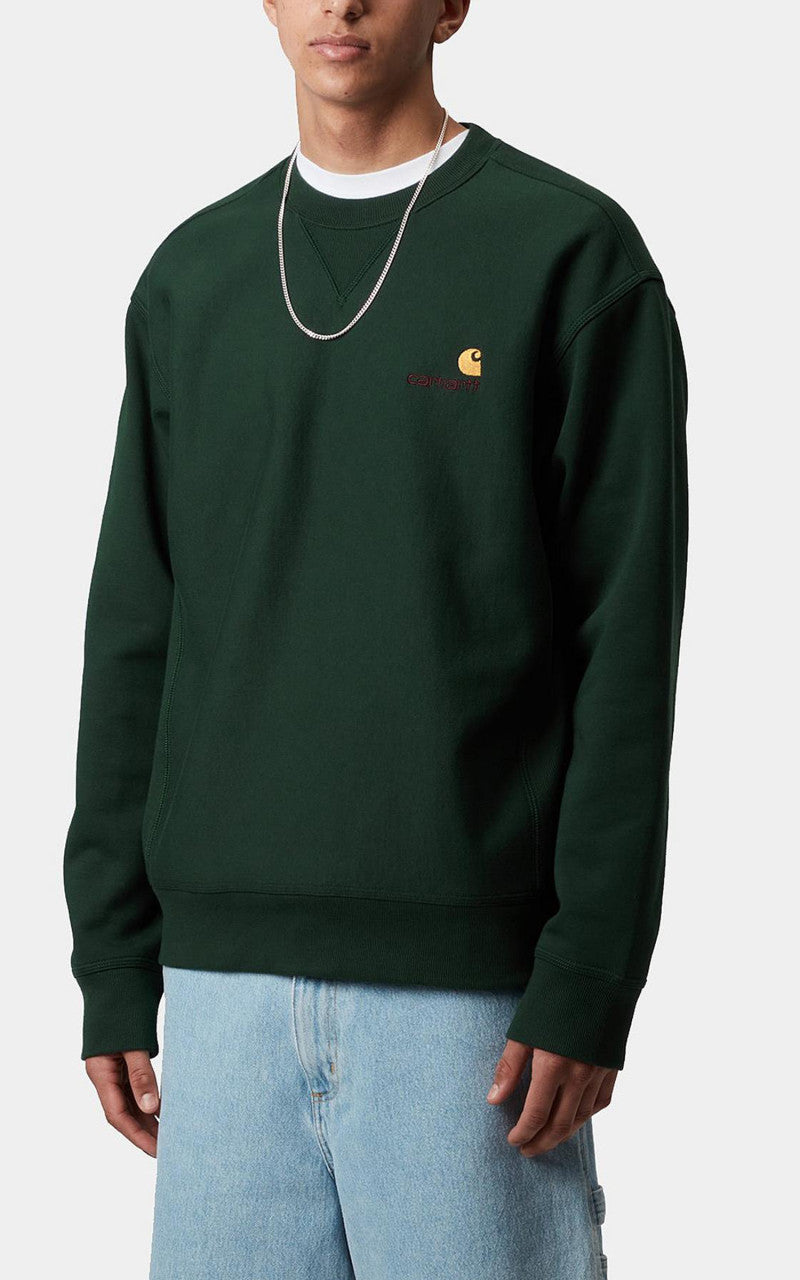Carhartt WIP American Script Sweatshirt Conifer