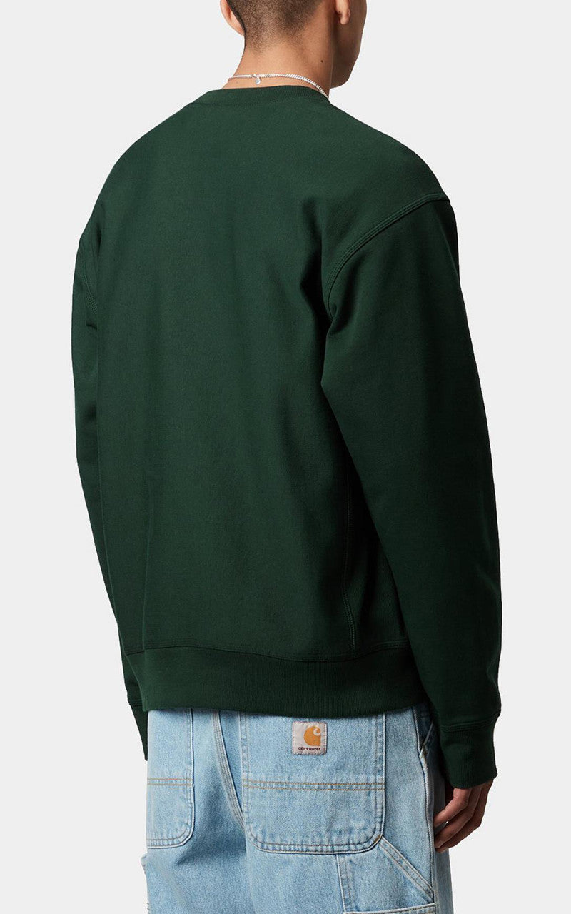 Carhartt WIP American Script Sweatshirt Conifer