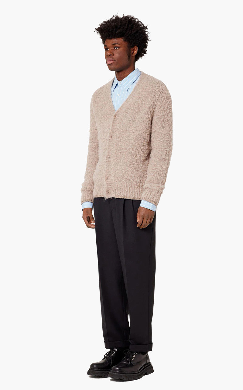 AMI Paris Brushed Cardigan Alpaca Beige