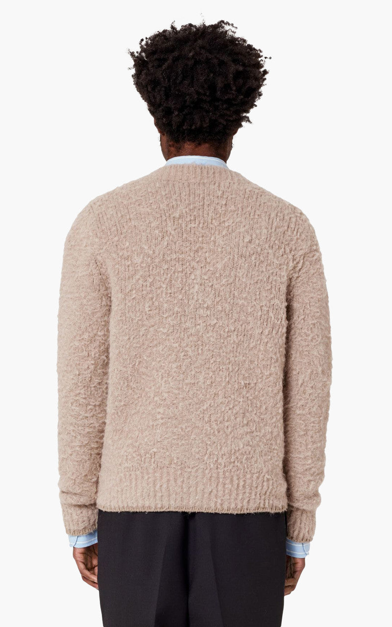 AMI Paris Brushed Cardigan Alpaca Beige