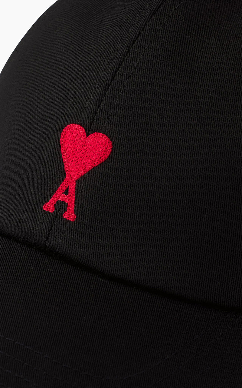 AMI Paris Red ADC Embroidery Cap Black