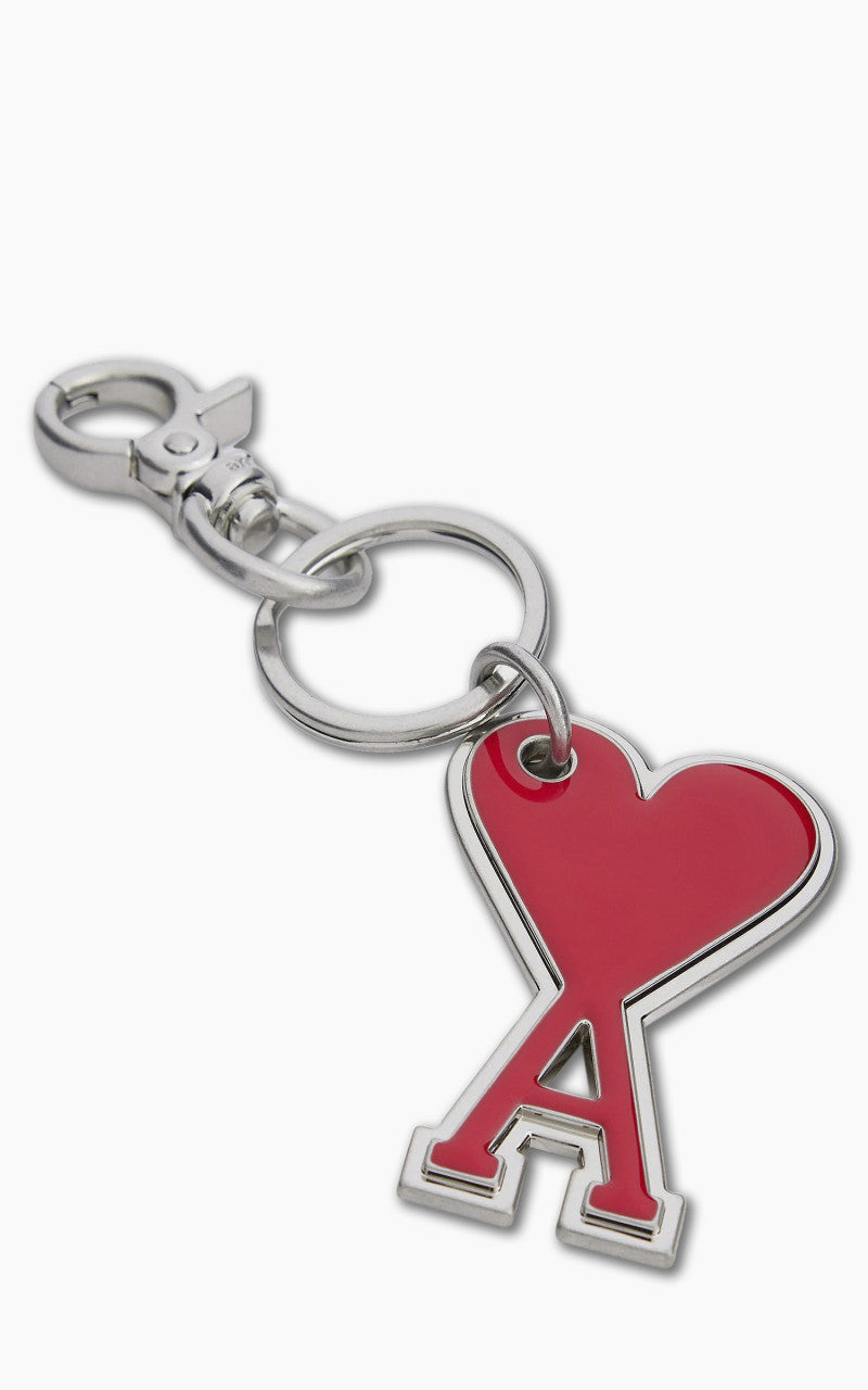 AMI Paris Ami De Coeur Chain Keyring Scarlet Red