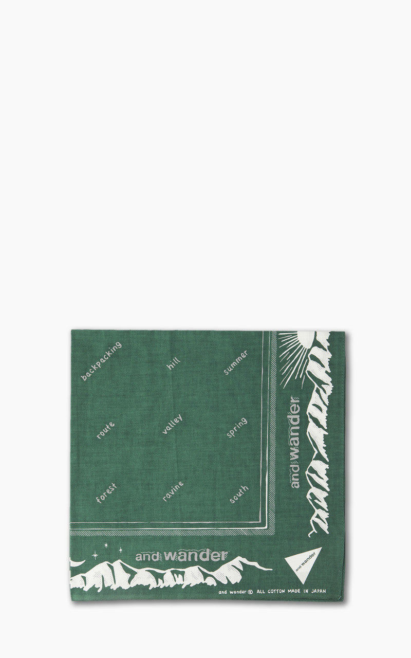 and wander Reflective Words Bandana Green
