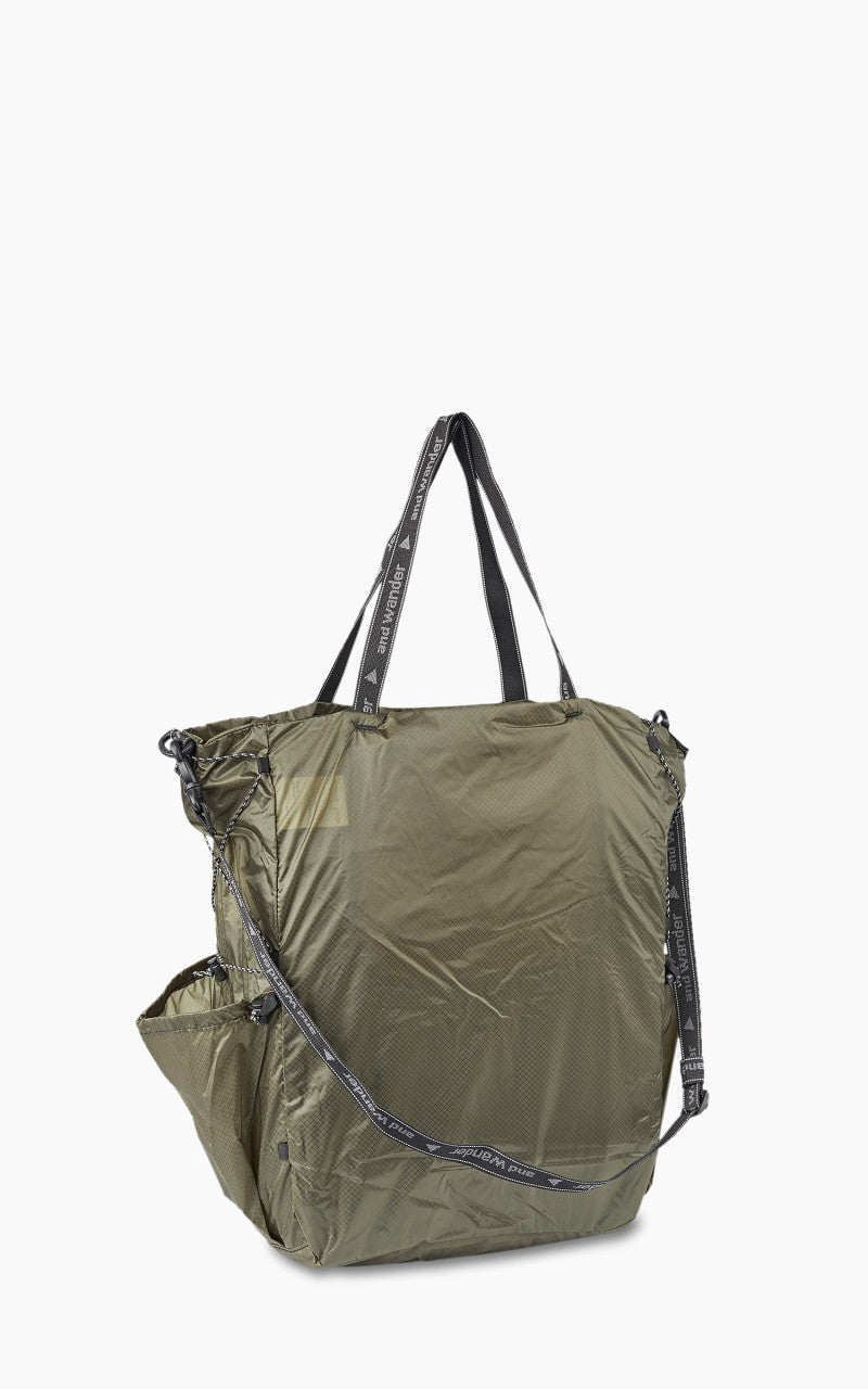 and wander Sil Tote Bag Khaki