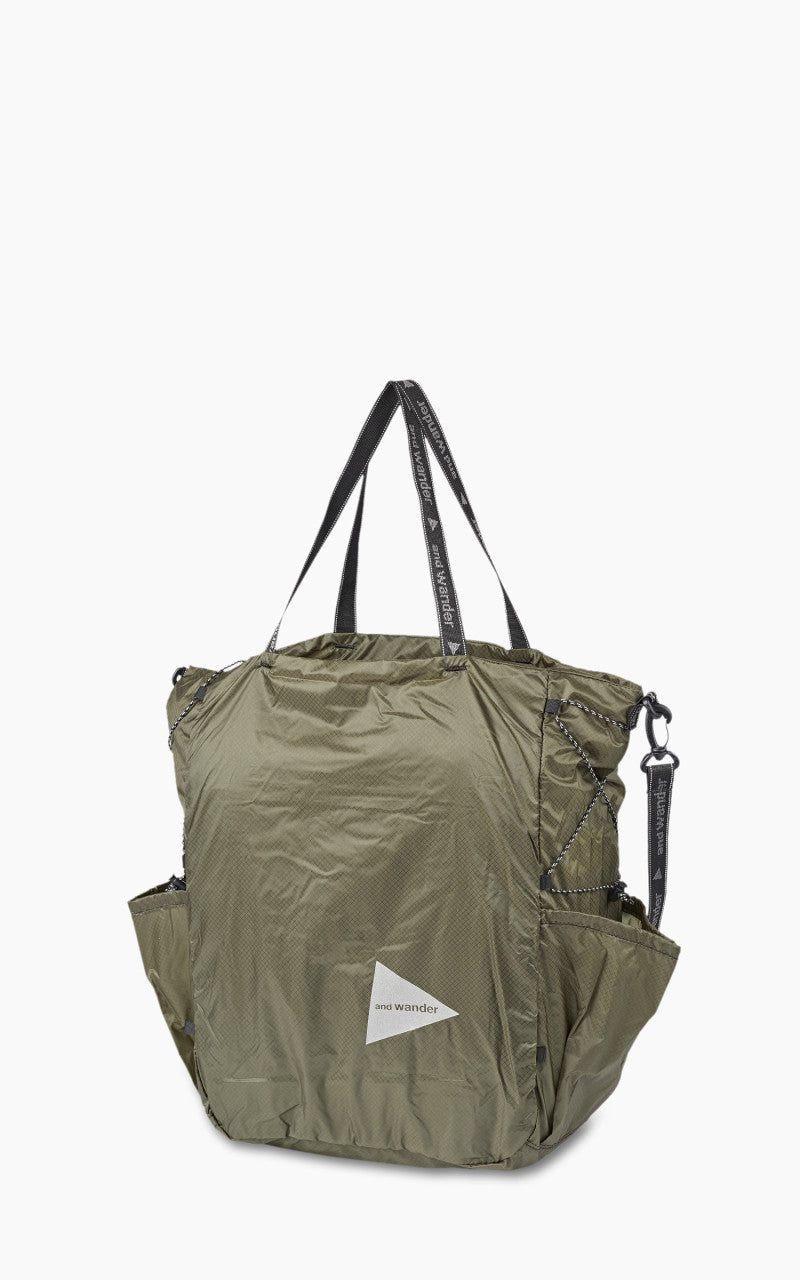 and wander Sil Tote Bag Khaki