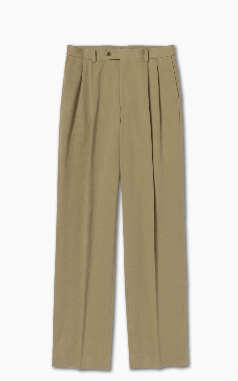 Auralee Washed Heavy Chino Slacks Light Brown