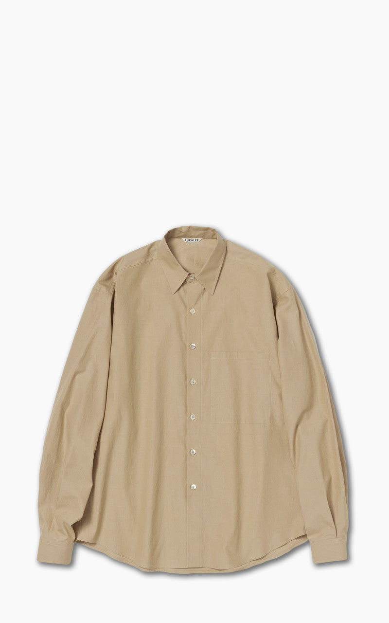 Auralee Washed Finx Twill Big Shirt Light Brown