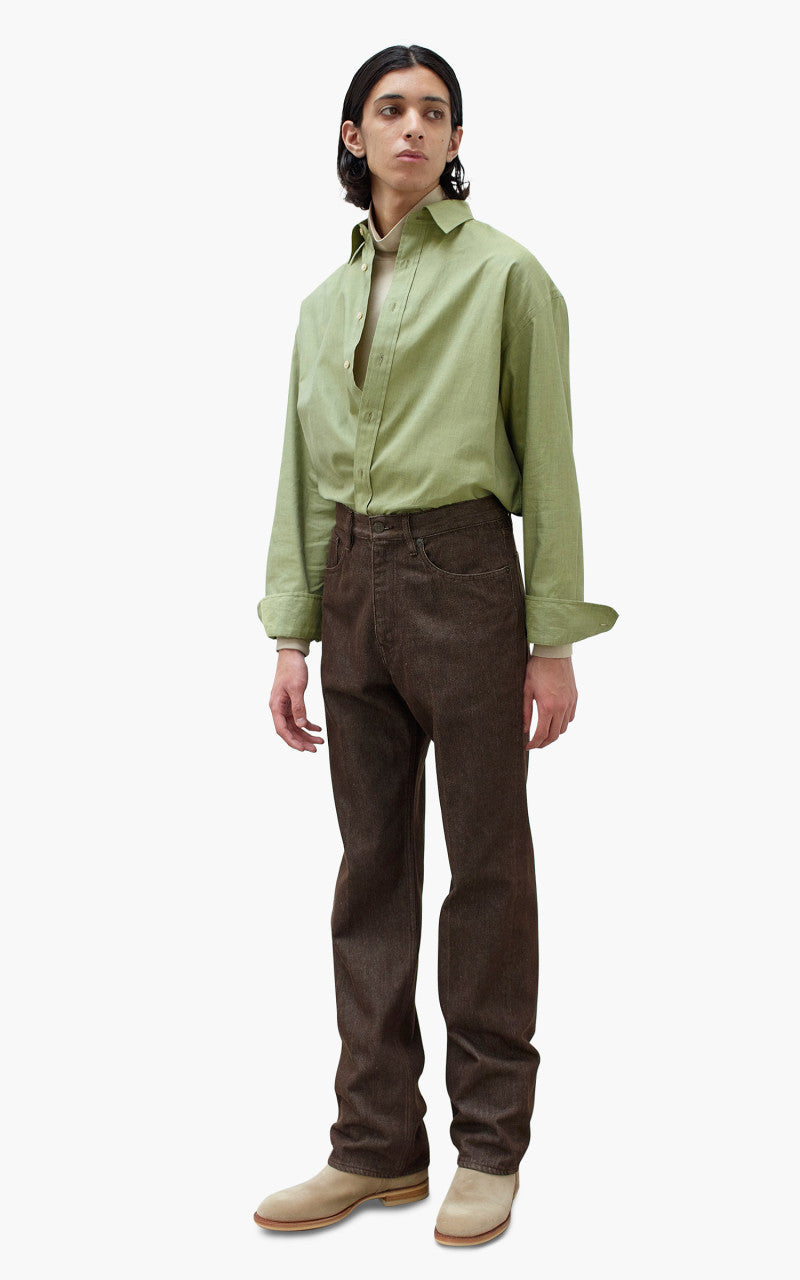 Auralee Hard Twist Denim 5P Pants Brown