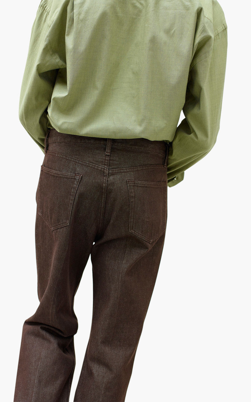 Auralee Hard Twist Denim 5P Pants Brown