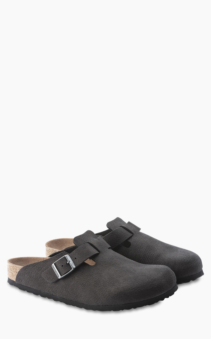 Birkenstock Boston Microfibre Desert Dust Black