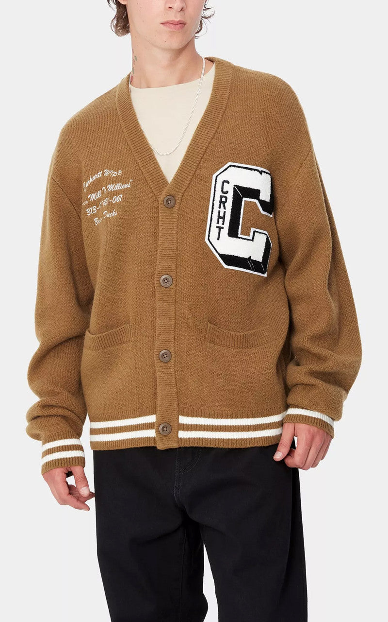 Carhartt WIP Brown Ducks Cardigan Hamilton Brown/Wax