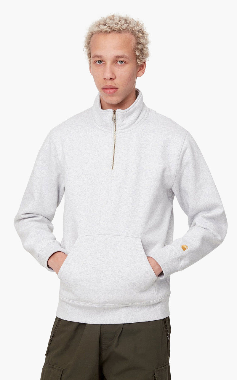 Carhartt WIP Chase Neck Zip Sweatshirt Ash Heather/Gold