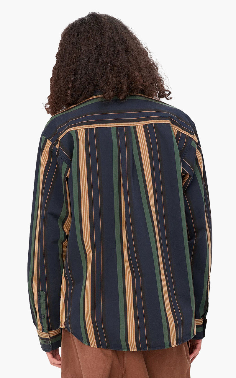 Carhartt WIP L/S Dorado Stripe Shirt Dark Navy/Moon