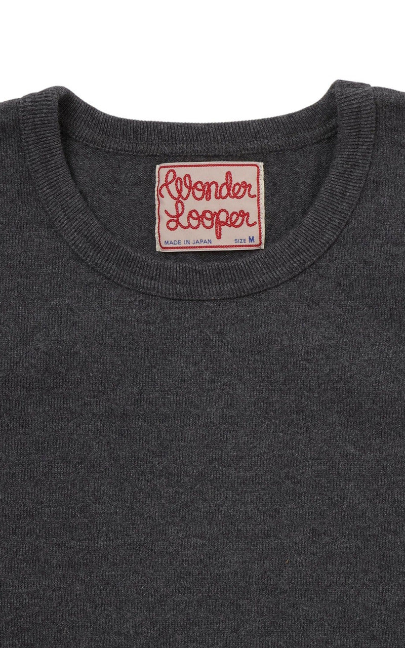 Wonder Looper Double Heavyweight Crewneck T-Shirt Charcoal