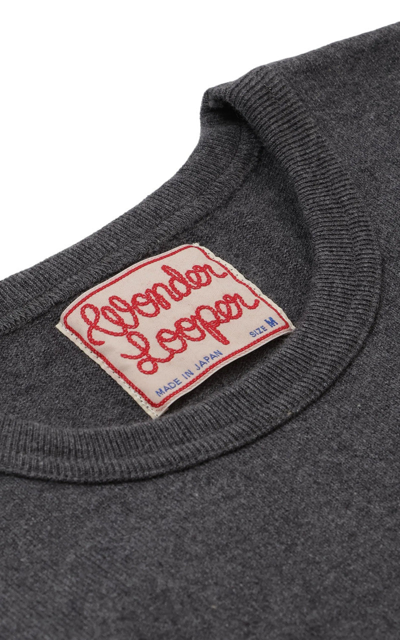 Wonder Looper Double Heavyweight Crewneck T-Shirt Charcoal