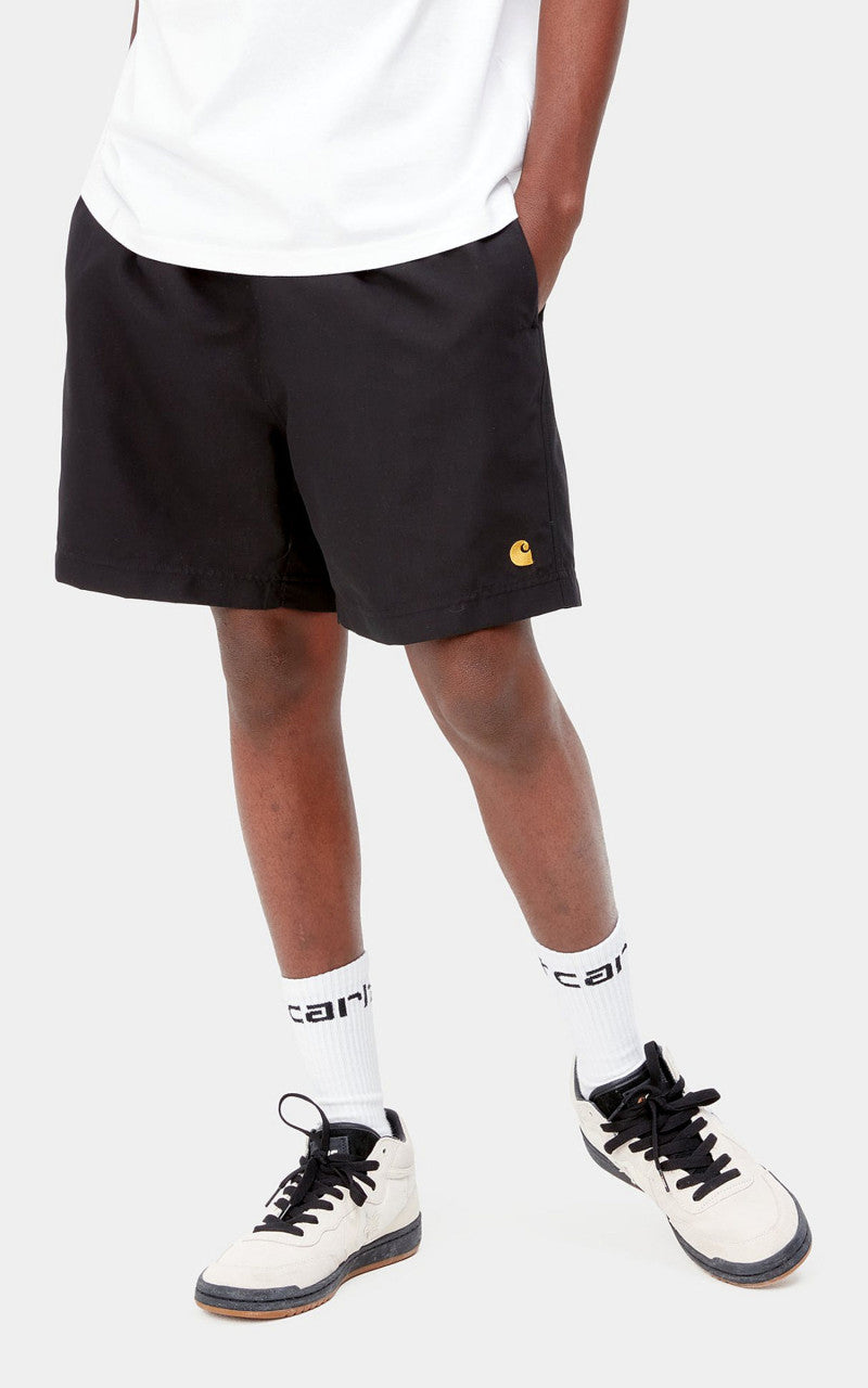 Carhartt WIP Chase Swim Trunks Black/Gold