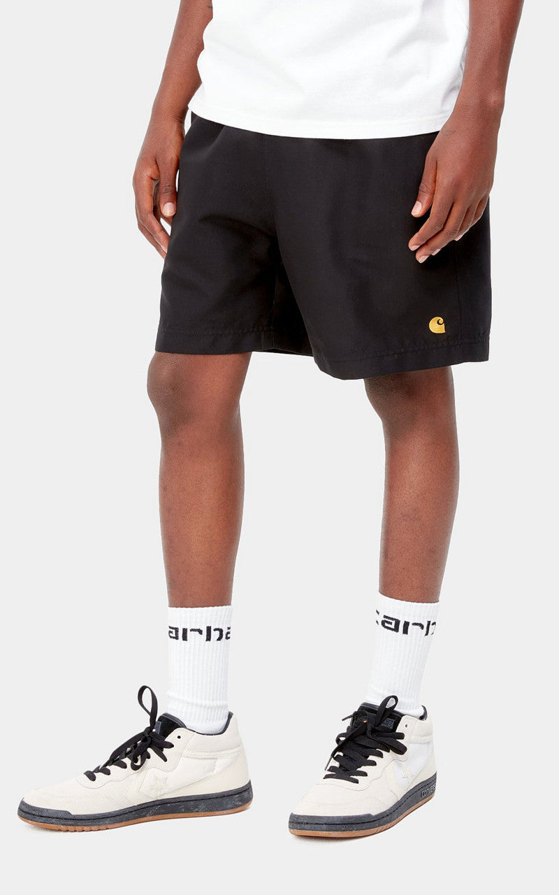 Carhartt WIP Chase Swim Trunks Black/Gold