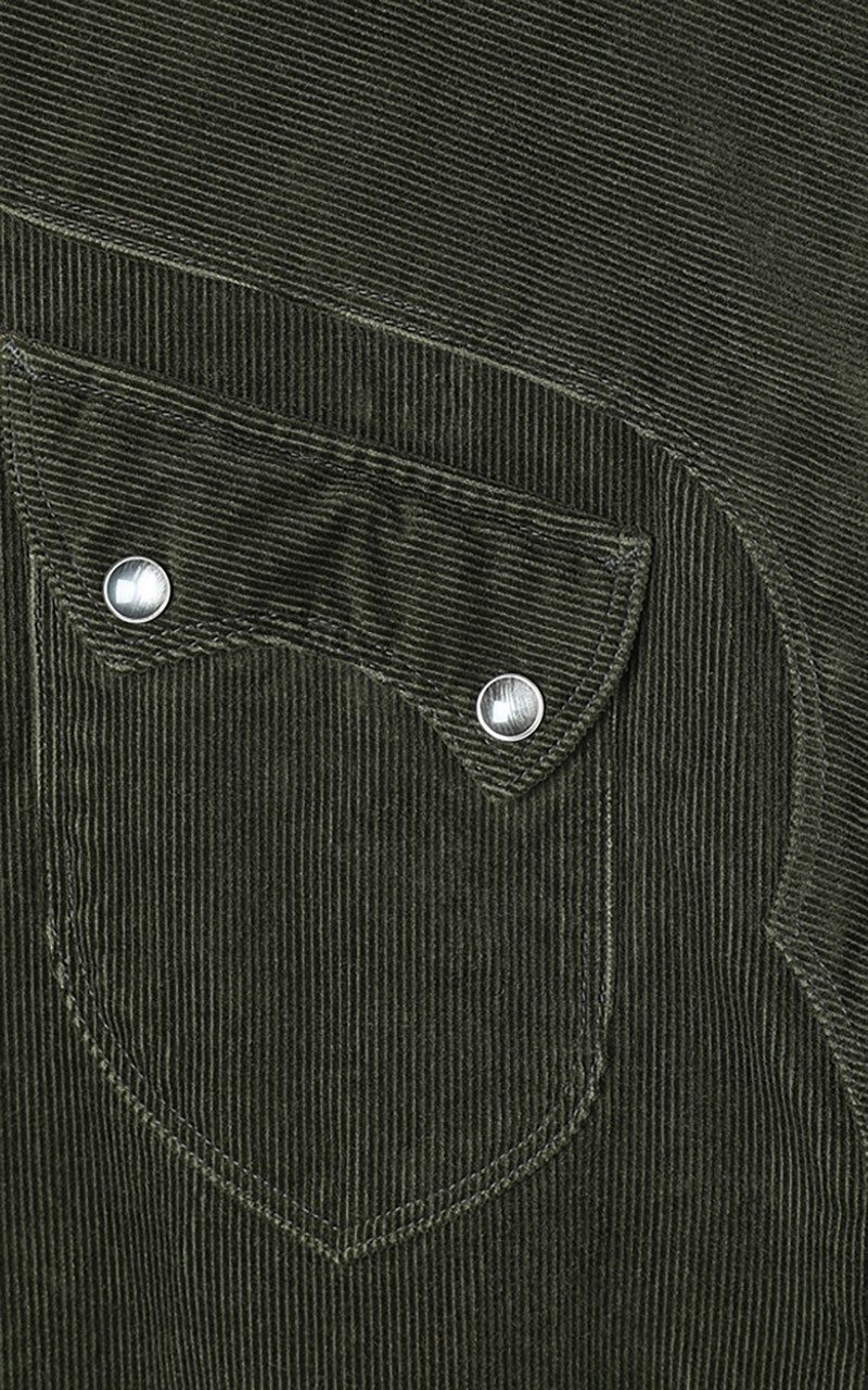 Stevenson Overall Co. Cody Corduroy Shirt Dark Olive