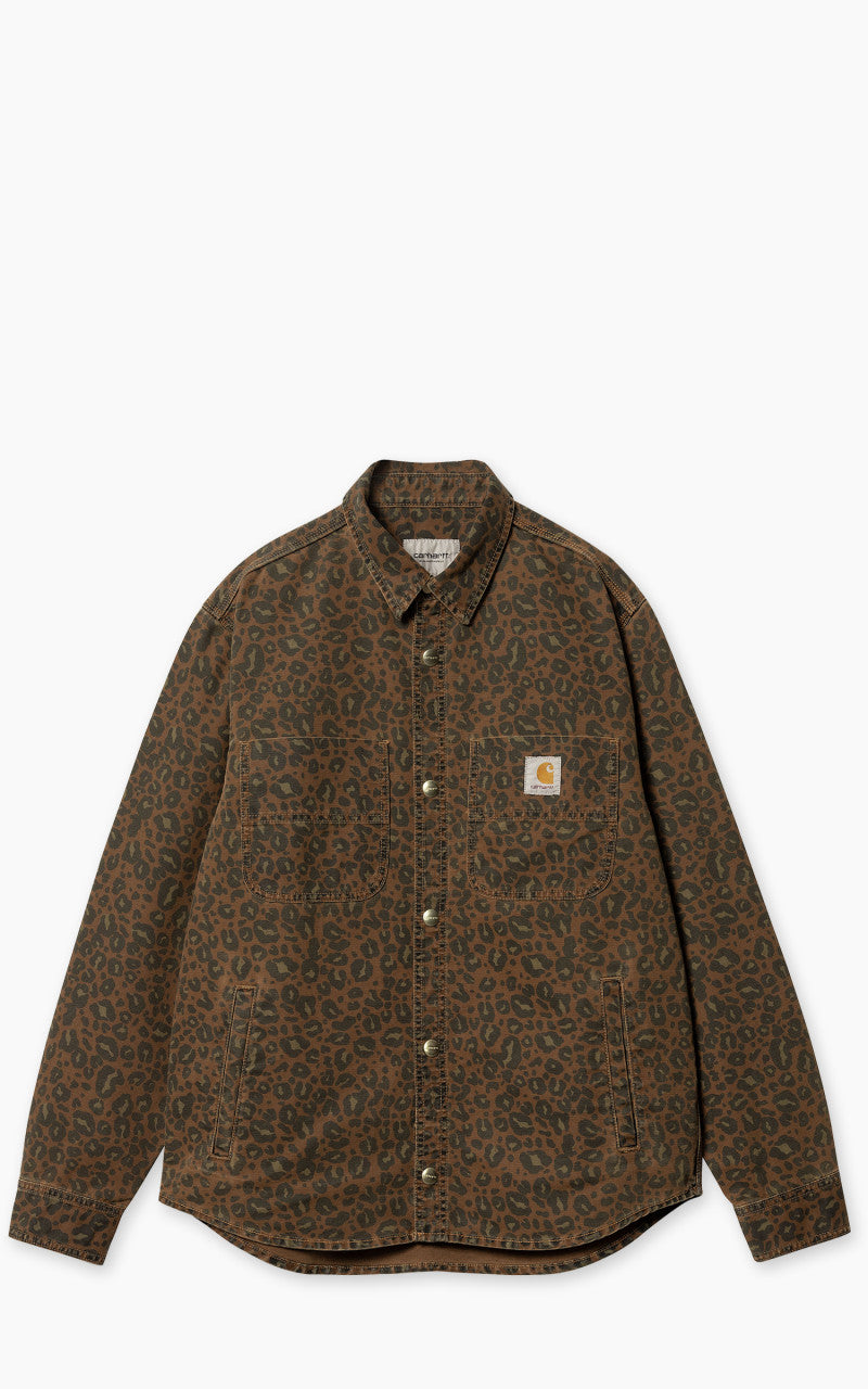 Carhartt guilty parties シャツ　ヒョウ柄 Carhartt WIP Conro Shirt Jac Camo Leo Tamarind/Tamarind