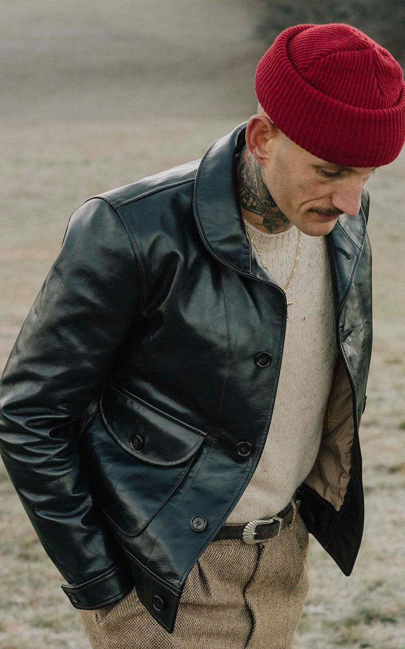 Shangri-La Heritage Cossack Horsehide Leather Jacket Black