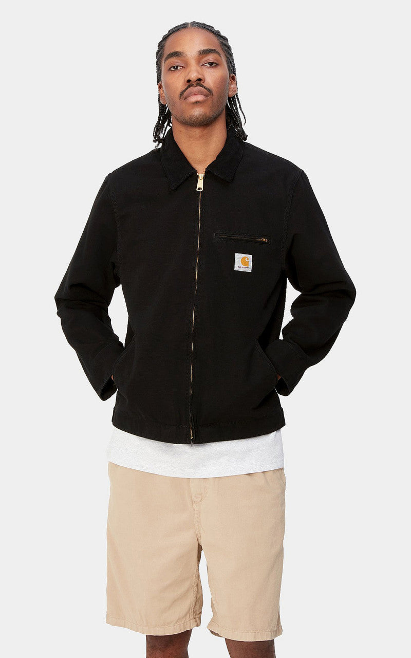Carhartt WIP Detroit Jacket Dearborn Canvas Black/Black Rinsed