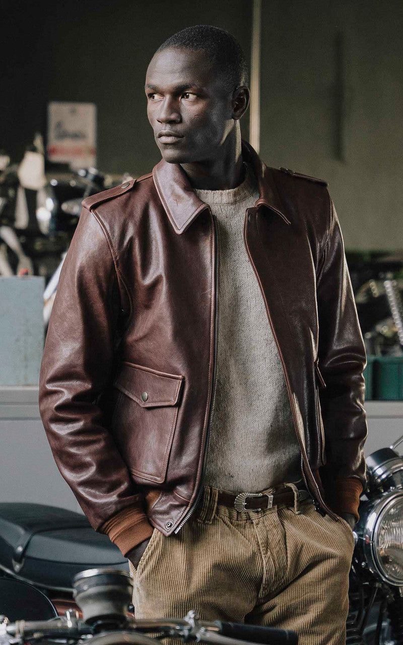 Shangri-La Heritage Don Gentile A-2 Flight Jacket Seal Brown