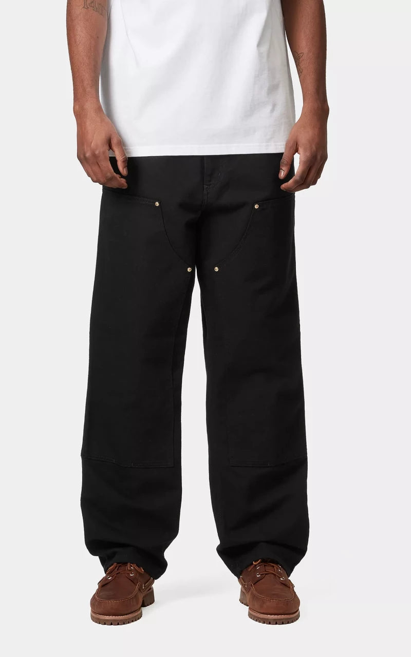Carhartt WIP Double Knee Pant Dearborn Canvas Rinsed Black