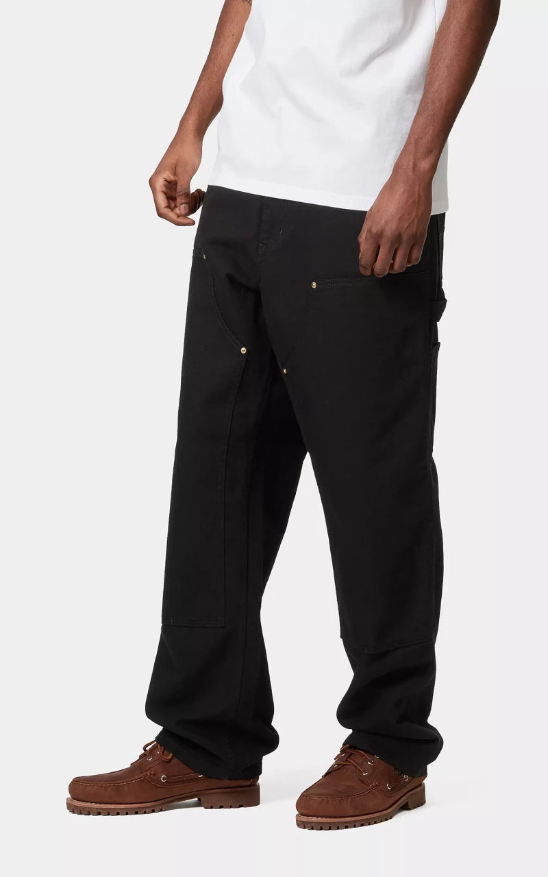 Carhartt WIP Double Knee Pant Dearborn Canvas Rinsed Black