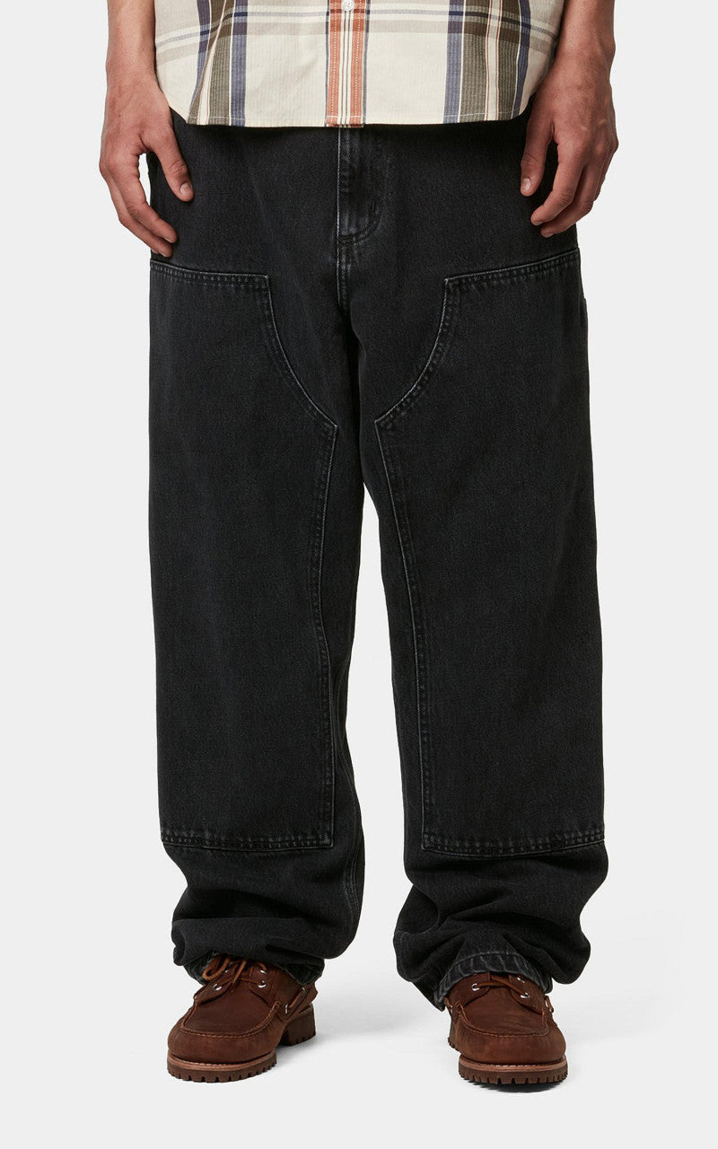 Carhartt WIP Double Knee Pant Smith Denim Stone Washed Black