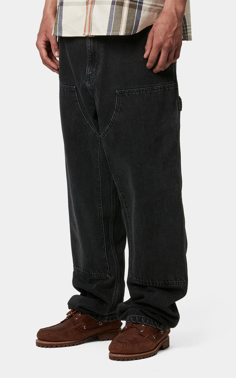 Carhartt WIP Double Knee Pant Smith Denim Stone Washed Black