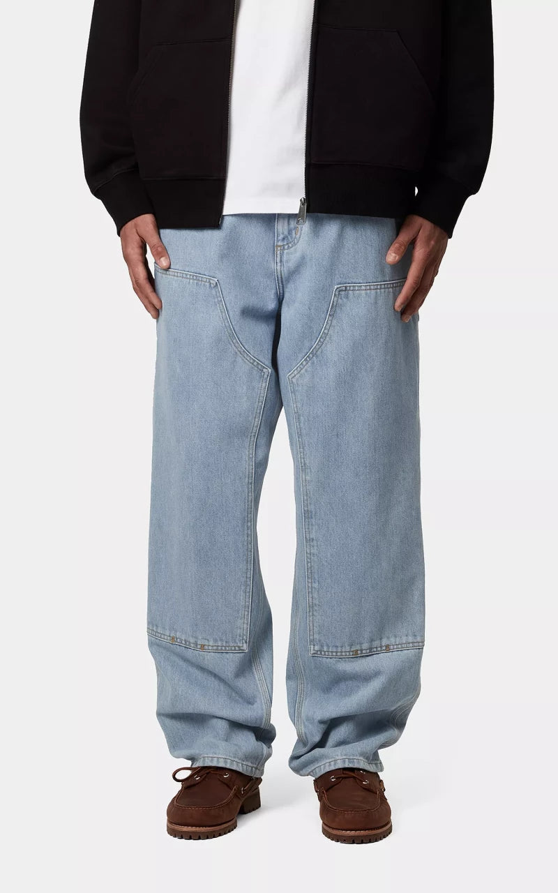 Carhartt WIP Double Knee Pant Smith Denim Heavy Stone Bleached Blue