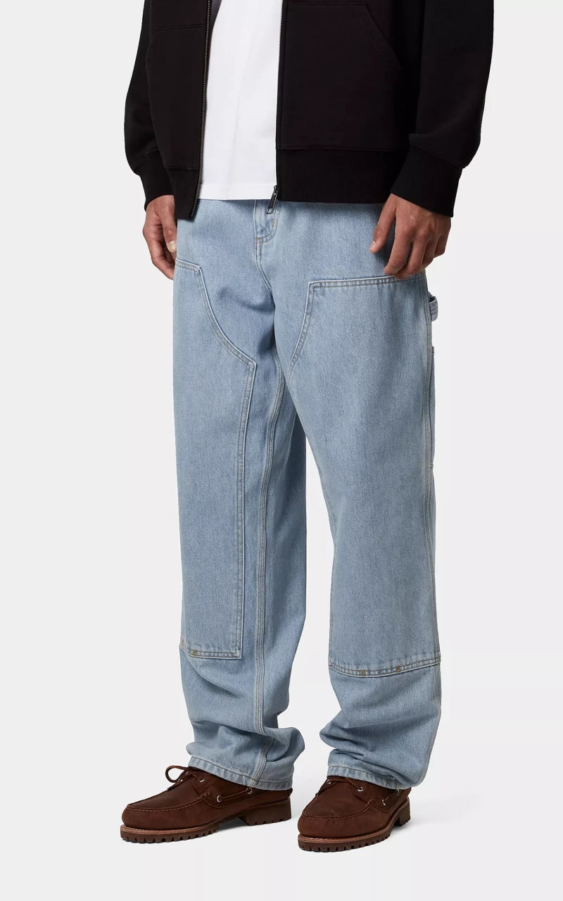 Carhartt WIP Double Knee Pant Smith Denim Heavy Stone Bleached Blue