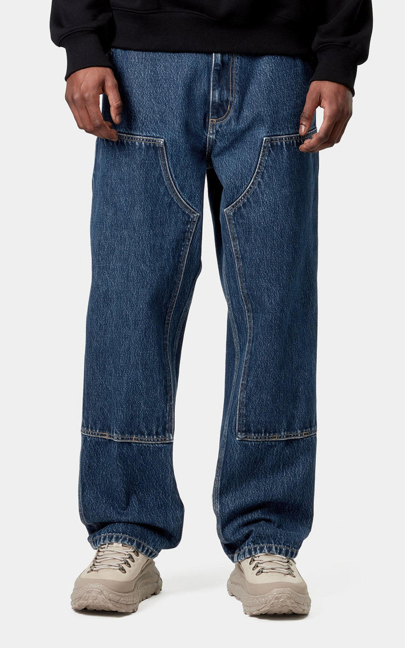 Carhartt WIP Double Knee Pant Smith Denim Stone Washed Blue