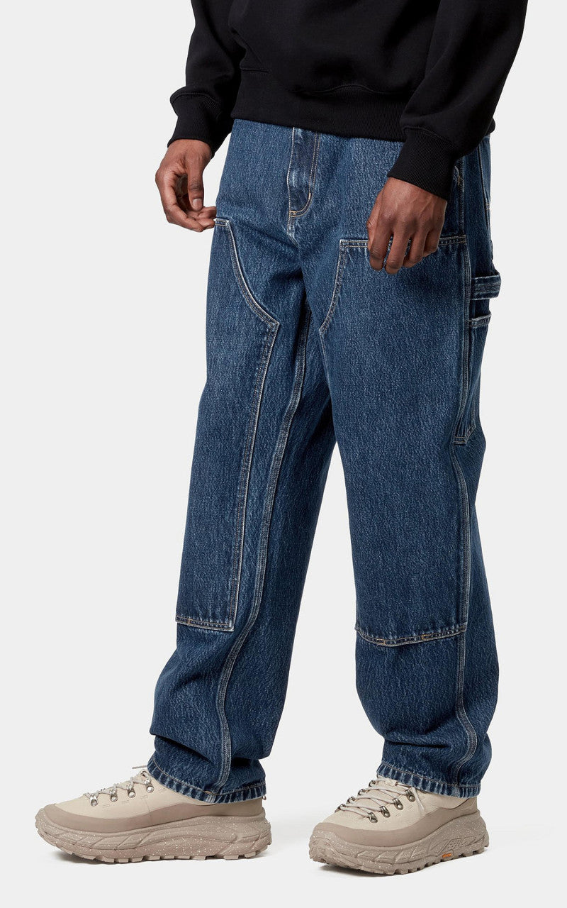 Carhartt WIP Double Knee Pant Smith Denim Stone Washed Blue