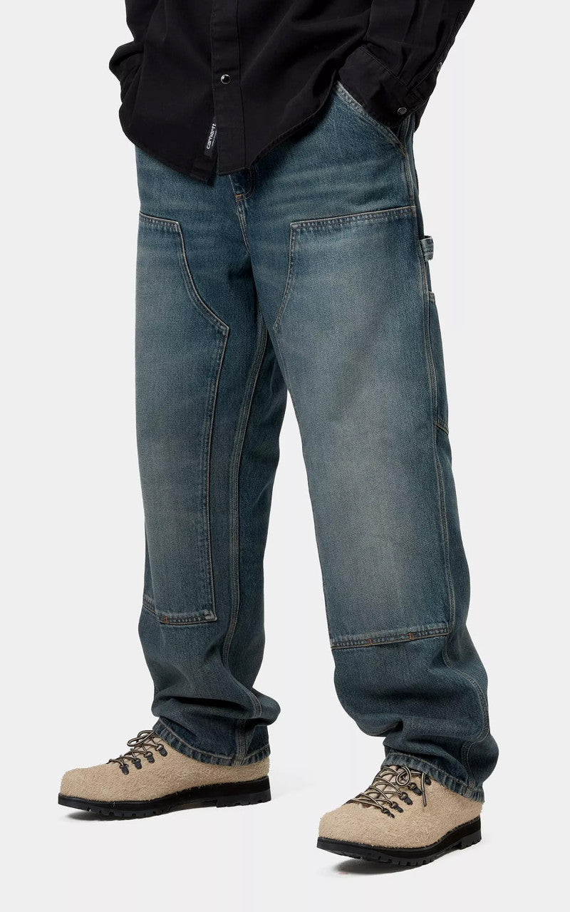 Carhartt WIP Double Knee Pant Smith Denim Worn Used Blue