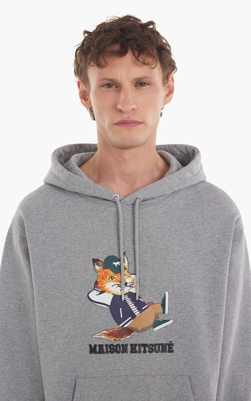 Maison Kitsuné Dressed Fox Relaxed Hoodie Grey Melange