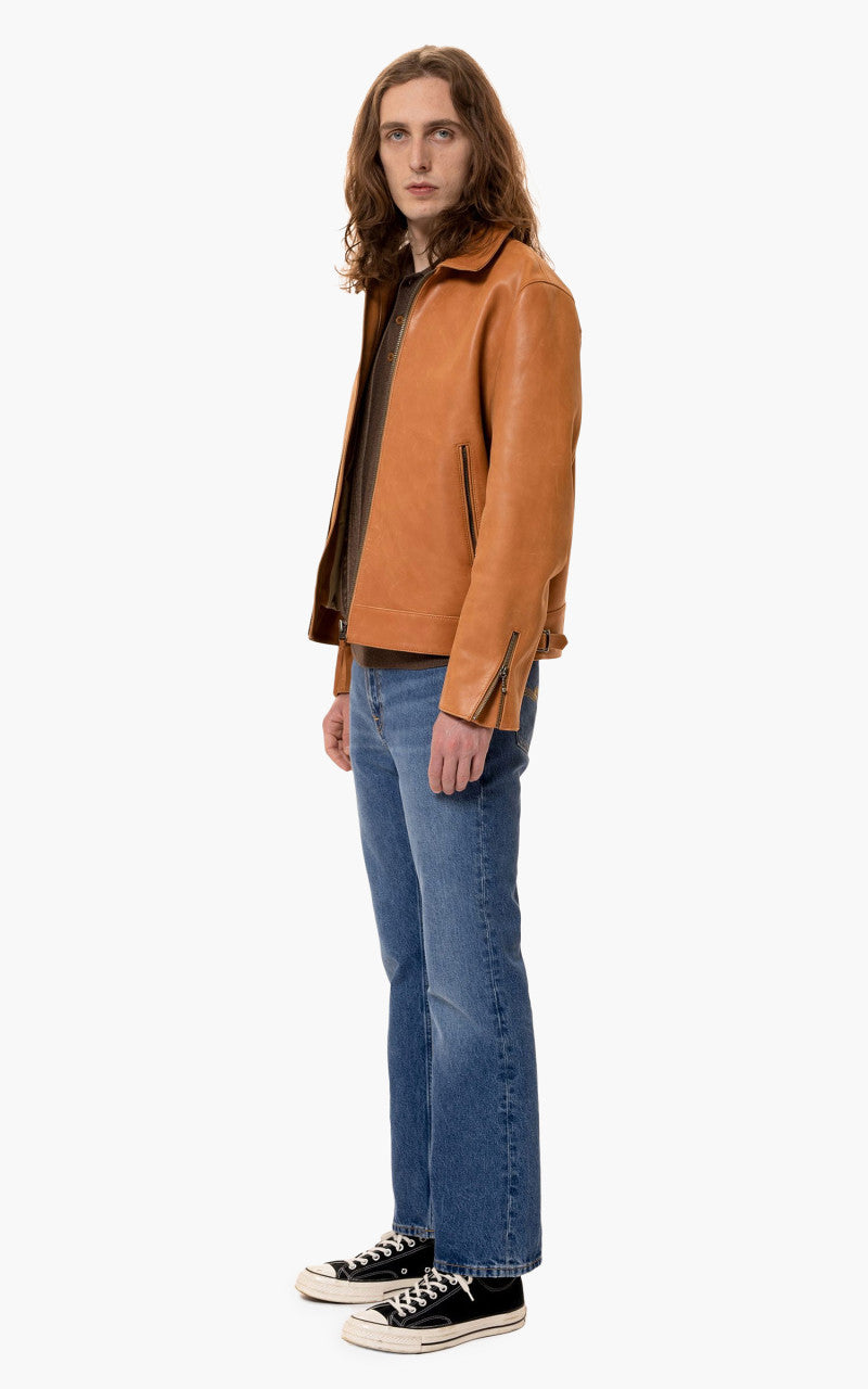 Nudie Jeans Eddy Nappa Leather Jacket Cognac