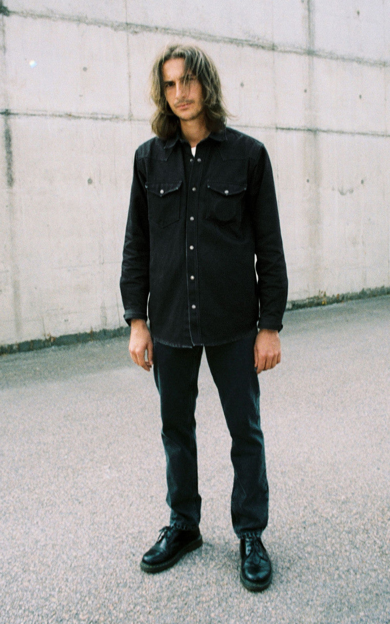 Nudie Jeans George Selvage Denim Shirt Black