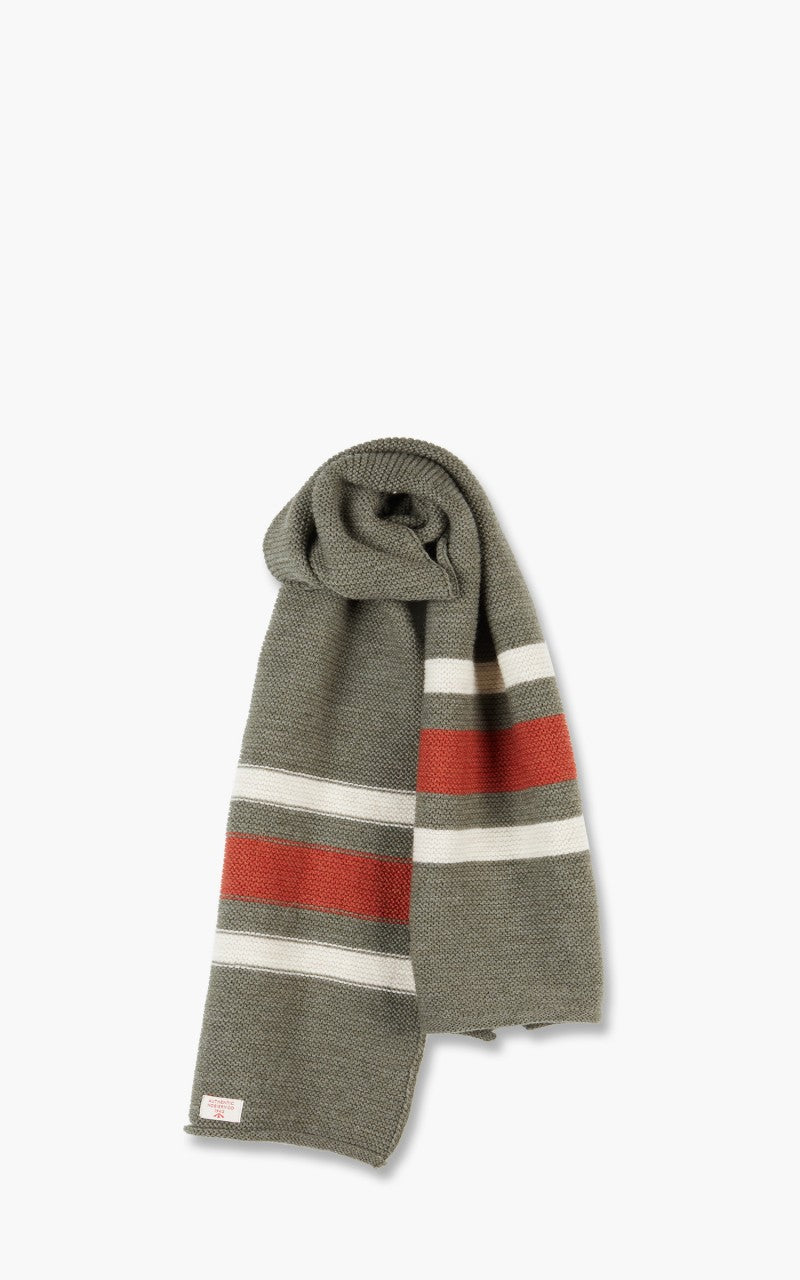 Nigel Cabourn Striped Scarf Schoeller Wool Army